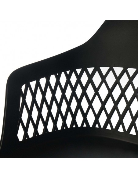 SILLA CON BRAZOS JAYDEN NEGRO. POLIPROPILENO