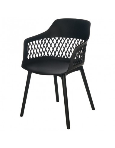 SILLA CON BRAZOS JAYDEN NEGRO. POLIPROPILENO