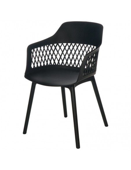SILLA CON BRAZOS JAYDEN NEGRO. POLIPROPILENO