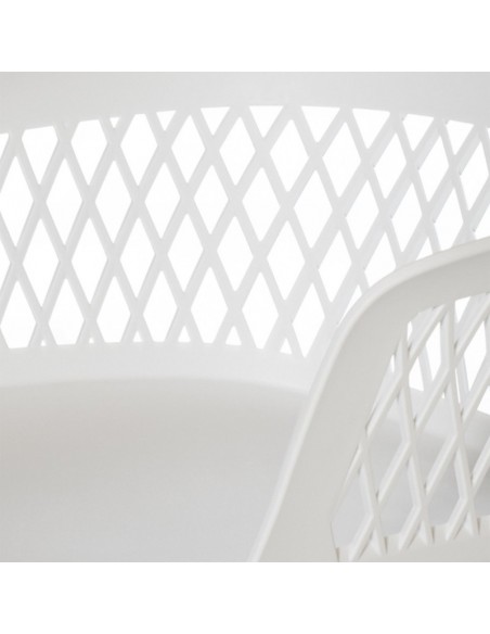 SILLA CON BRAZOS JAYDEN BLANCO. POLIPROPILENO