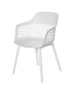 SILLA CON BRAZOS JAYDEN BLANCO. POLIPROPILENO