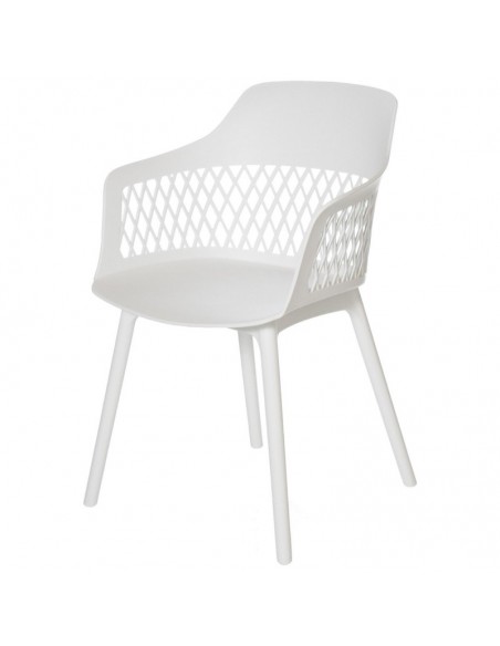 SILLA CON BRAZOS JAYDEN BLANCO. POLIPROPILENO