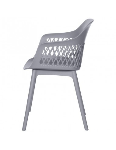 SILLA CON BRAZOS JAYDEN GRIS. POLIPROPILENO