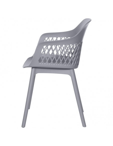 SILLA CON BRAZOS JAYDEN GRIS. POLIPROPILENO