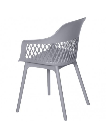 SILLA CON BRAZOS JAYDEN GRIS. POLIPROPILENO