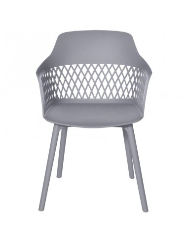 SILLA CON BRAZOS JAYDEN GRIS. POLIPROPILENO
