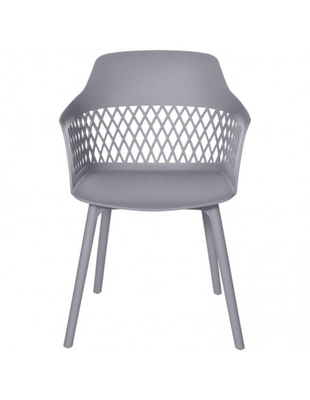 SILLA CON BRAZOS JAYDEN GRIS. POLIPROPILENO