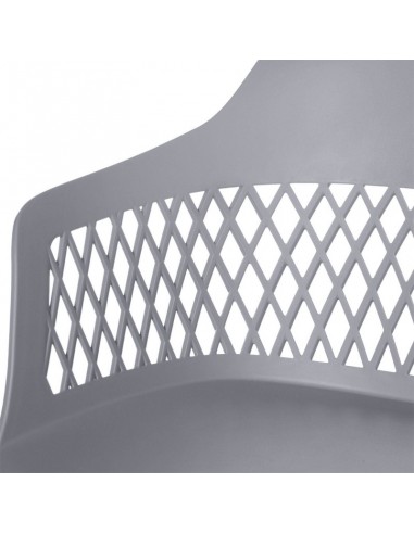 SILLA CON BRAZOS JAYDEN GRIS. POLIPROPILENO