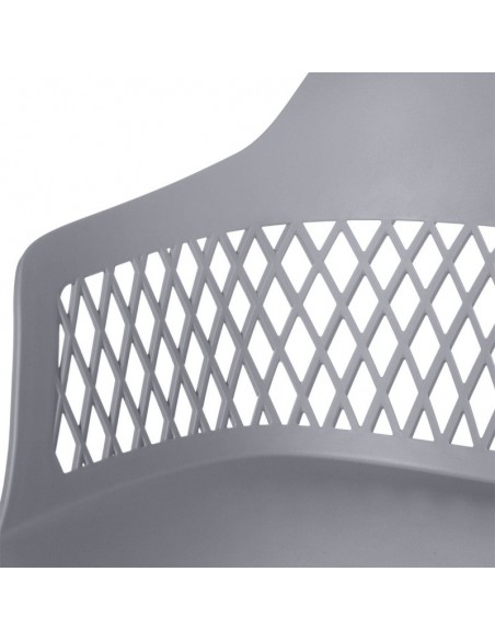 SILLA CON BRAZOS JAYDEN GRIS. POLIPROPILENO