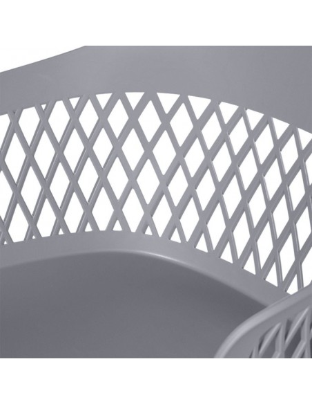 SILLA CON BRAZOS JAYDEN GRIS. POLIPROPILENO