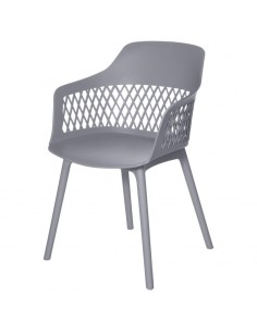 SILLA CON BRAZOS JAYDEN GRIS. POLIPROPILENO