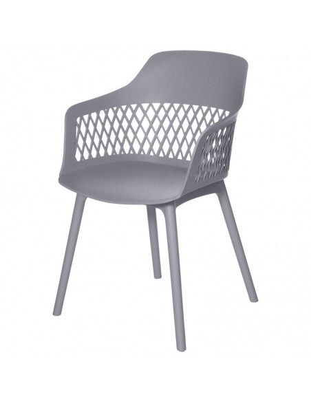 SILLA CON BRAZOS JAYDEN GRIS. POLIPROPILENO