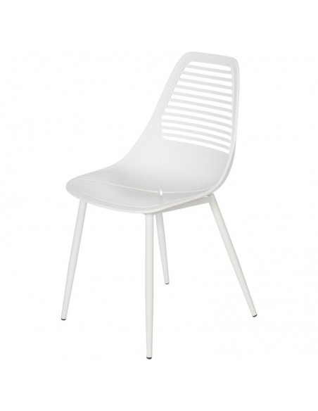 SILLA DE POLIPROPILENO LEIA BLANCA. PATAS METAL