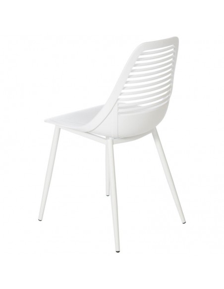 SILLA DE POLIPROPILENO LEIA BLANCA. PATAS METAL