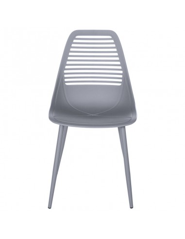 SILLA DE POLIPROPILENO LEIA GRIS. PATAS METAL