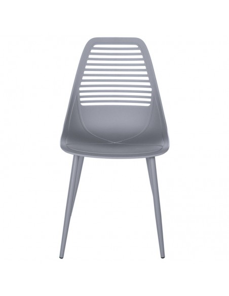 SILLA DE POLIPROPILENO LEIA GRIS. PATAS METAL