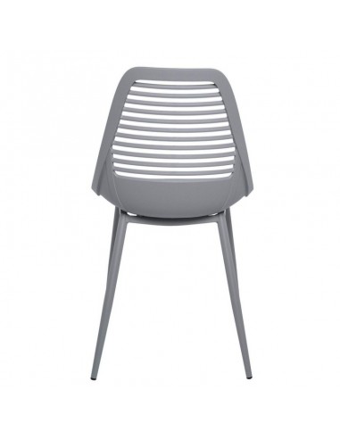 SILLA DE POLIPROPILENO LEIA GRIS. PATAS METAL