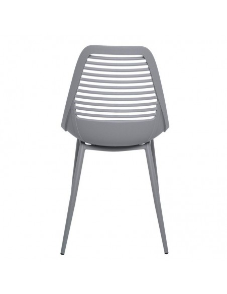 SILLA DE POLIPROPILENO LEIA GRIS. PATAS METAL
