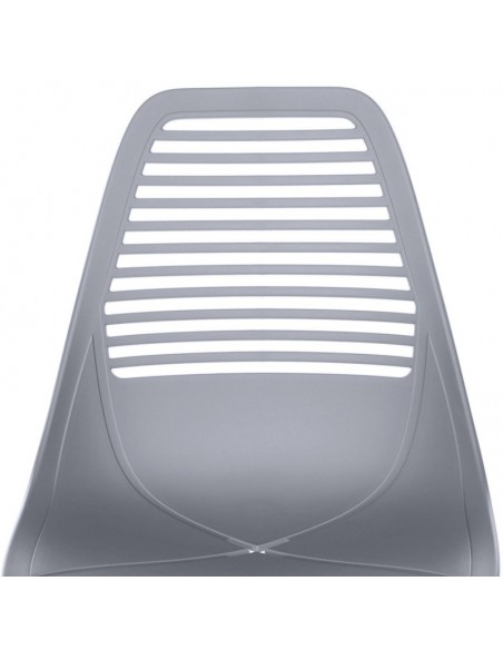 SILLA DE POLIPROPILENO LEIA GRIS. PATAS METAL