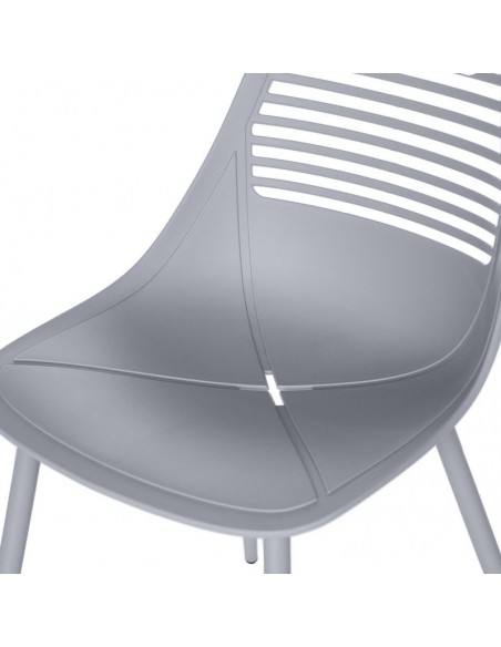 SILLA DE POLIPROPILENO LEIA GRIS. PATAS METAL