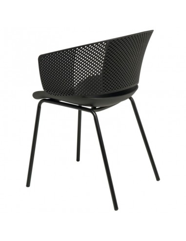 SILLA CON BRAZOS NOELLE NEGRO, POLIPROPILENO,...