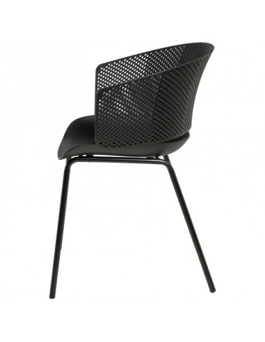 SILLA CON BRAZOS NOELLE NEGRO, POLIPROPILENO,...