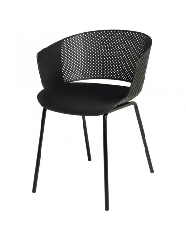 SILLA CON BRAZOS NOELLE NEGRO, POLIPROPILENO,...