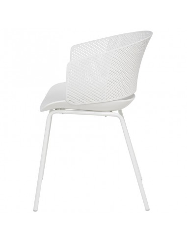 SILLA CON BRAZOS NOELLE BLANCO, POLIPROPILENO,...