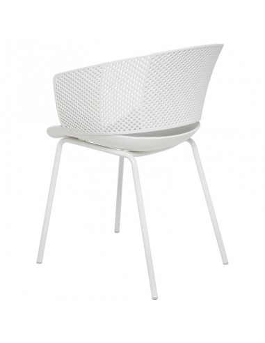 SILLA CON BRAZOS NOELLE BLANCO, POLIPROPILENO,...