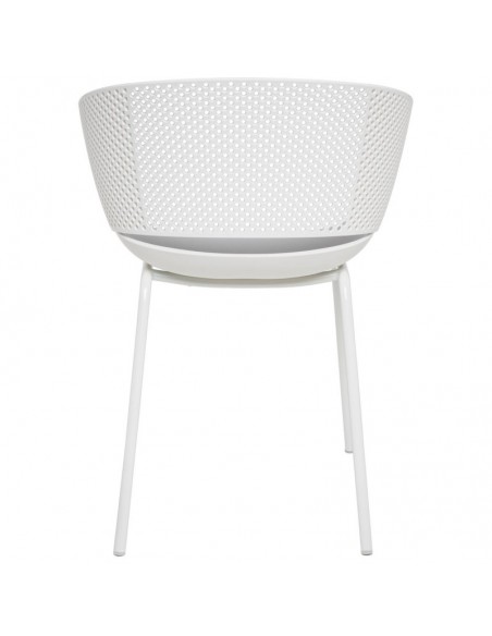 SILLA CON BRAZOS NOELLE BLANCO, POLIPROPILENO, PATAS METAL