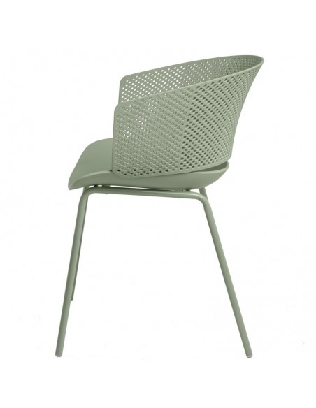 SILLA CON BRAZOS NOELLE MENTA, POLIPROPILENO, PATAS METAL