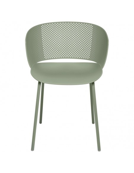 SILLA CON BRAZOS NOELLE MENTA, POLIPROPILENO, PATAS METAL
