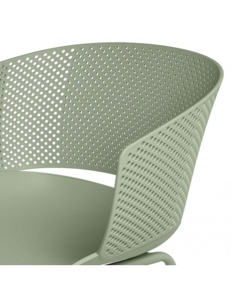 SILLA CON BRAZOS NOELLE MENTA, POLIPROPILENO, PATAS METAL