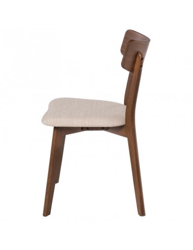 SILLA DE COMEDOR KEIRA, NOGAL y tejido BEIG