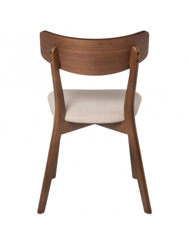 SILLA DE COMEDOR KEIRA, NOGAL y tejido BEIG