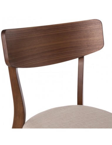 SILLA DE COMEDOR KEIRA, NOGAL y tejido BEIG