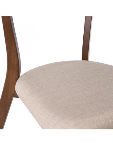 SILLA DE COMEDOR KEIRA, NOGAL y tejido BEIG