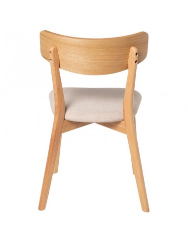 SILLA DE COMEDOR KEIRA, ROBLE y tejido BEIGE.