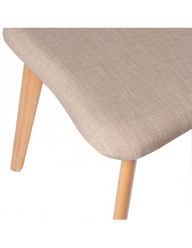 SILLA DE COMEDOR KEIRA, ROBLE y tejido BEIGE.