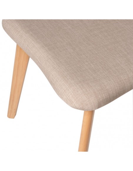 SILLA DE COMEDOR KEIRA, ROBLE y tejido BEIGE.