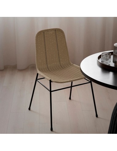 Silla Colette minimalista en ratán natural...
