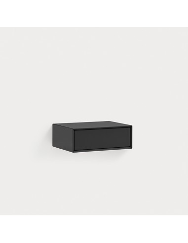Mesa de cabeceira suspensa minimalista Teulat Platt 55 x 19, MDF lacado a Cinza Antracita