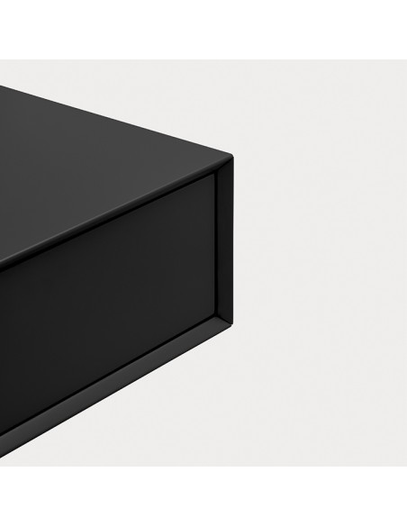 Mesa de cabeceira suspensa minimalista Teulat Platt 55 x 19, MDF lacado a Cinza Antracita