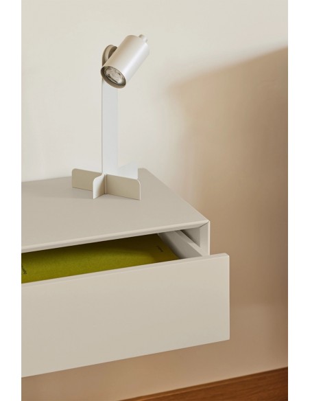 Teulat Platt mesita de noche suspendida minimalista 55 x 19, MDF lacado Arena