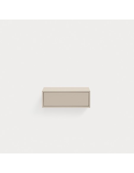 Mesa de cabeceira suspensa minimalista Teulat Platt 55 x 19, MDF lacado a Arena