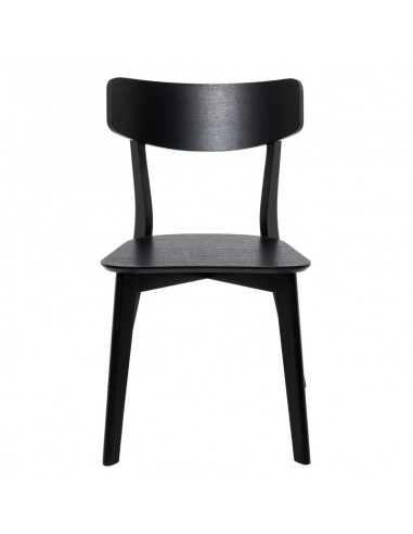 Silla contemporánea ALAIA de madera de hevea color negro.