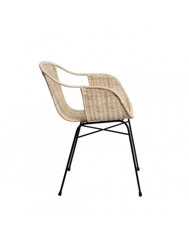 Silla con brazos en ratán ALLEGRA, natural y...
