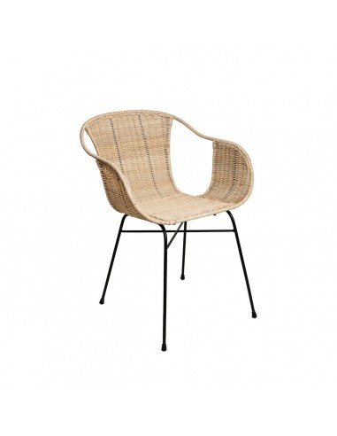 Silla con brazos en ratán ALLEGRA, natural y...