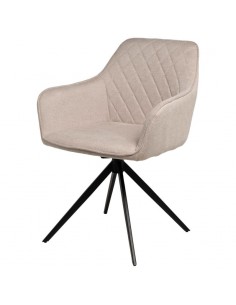 SILLA GIRATORIA con brazos AMALIA, tela y metal negro 2