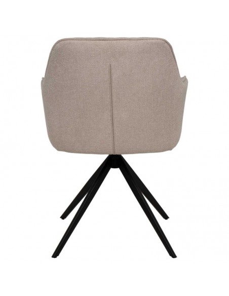 SILLA GIRATORIA con brazos AMALIA, tela y metal negro